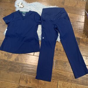 COPY - HH Works By Healing Hands Scrubs Blue Size XS Maternity scrubs